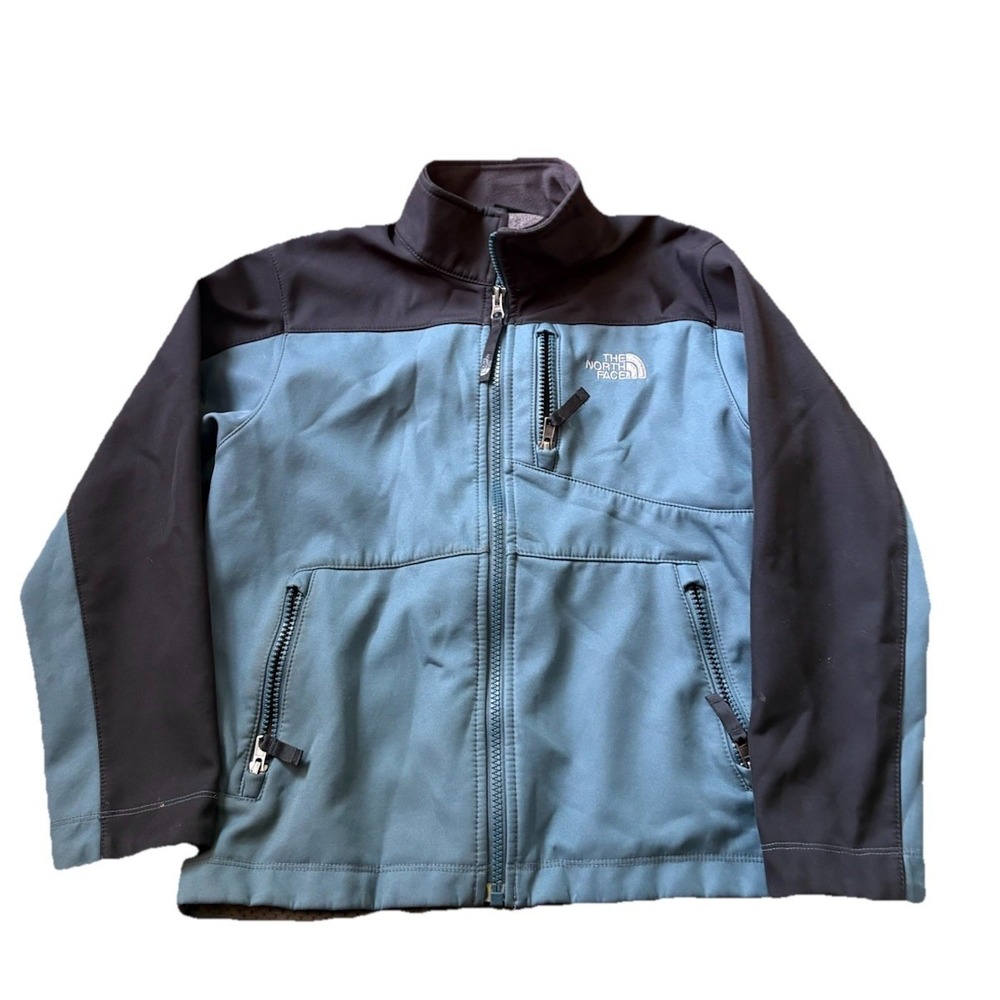 The North Face Boys Softshell Jacket Size Small 7/9 Blue Black